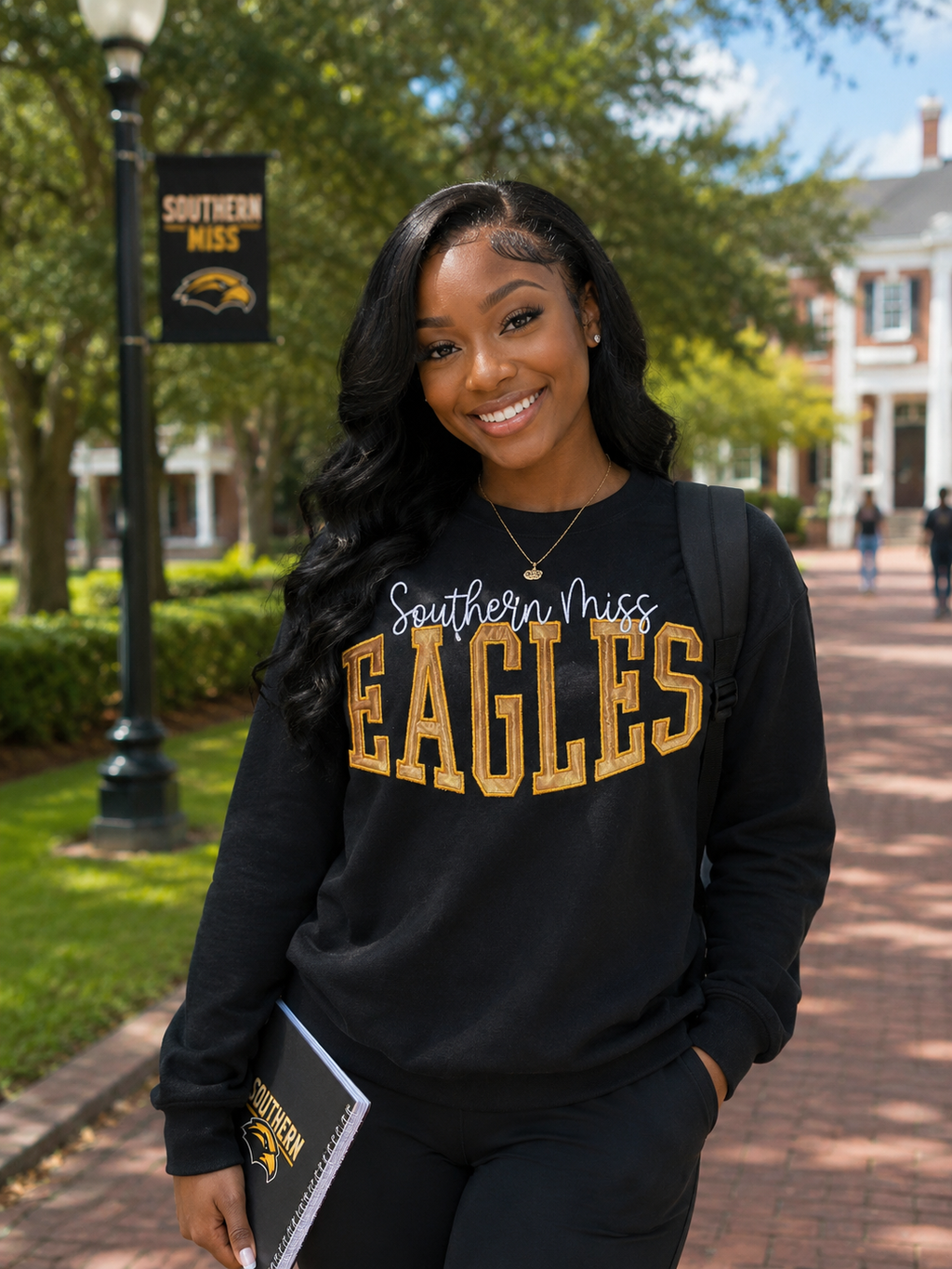 Golden Eagles Black & Gold Crewneck Sweatshirt