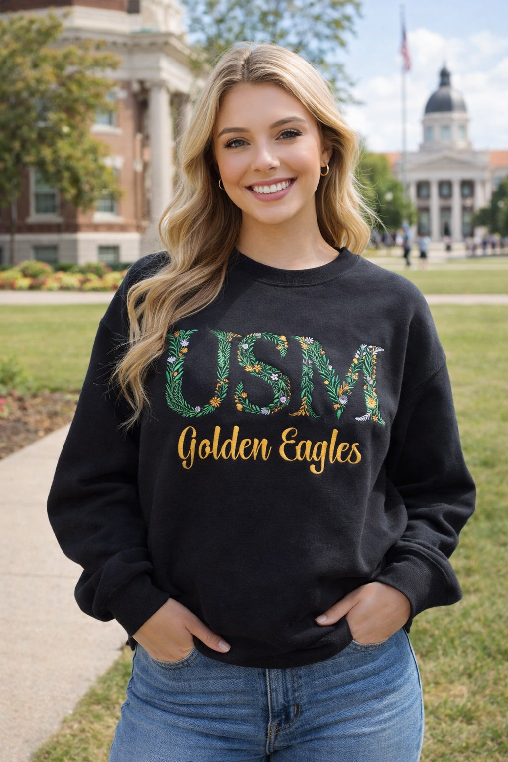 Golden Eagles Floral Sweatshirt
