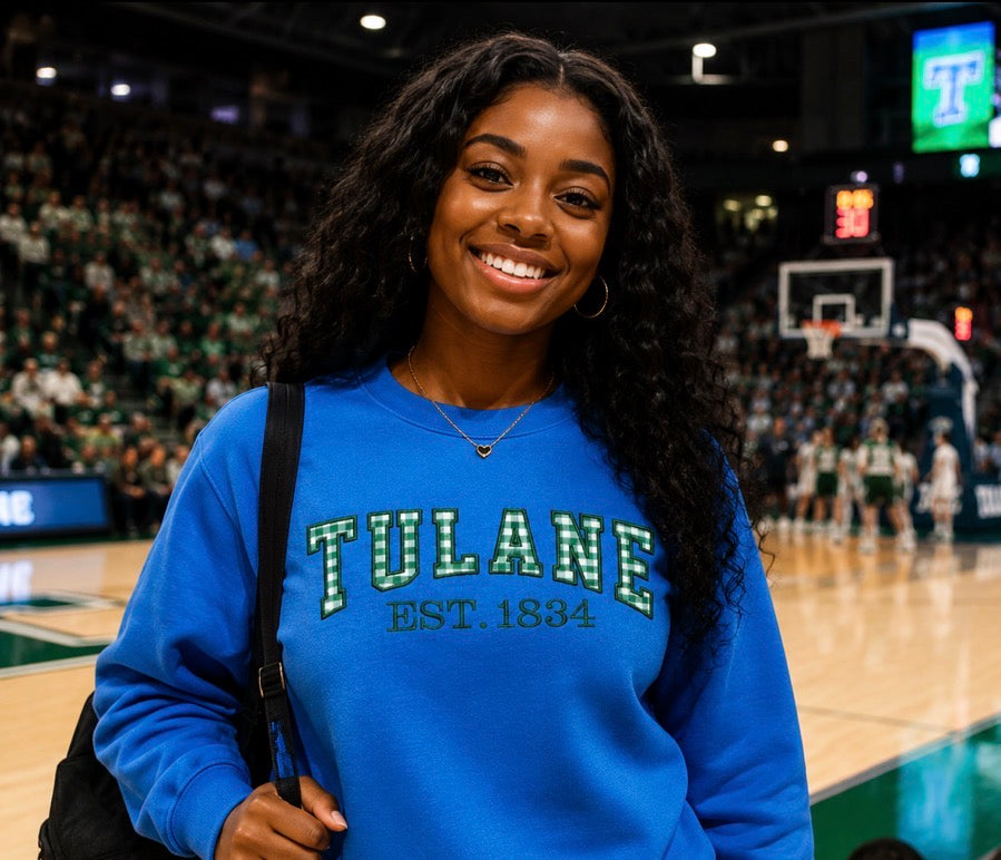 Green Wave Embroidered Sweatshirt